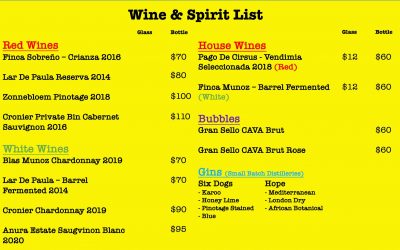 Wine & Spirit List